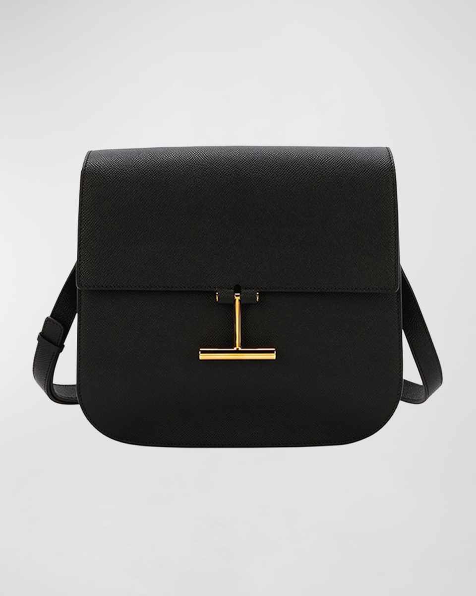 Tara Mini Crossbody in Grained Leather with Leather Strap